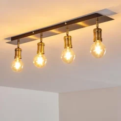hofstein Spots Et Projecteurs|Plafonnier Lagunita Vieux laiton, 4 lumières