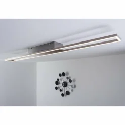 Luminaires Paul Neuhaus Éclairage Led|Plafonnier LED Paul Neuhaus Acier brossé, 4 lumières
