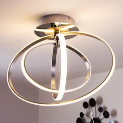 Luminaires Trio Éclairage Led|Plafonnier LED Trio Corland Chrome, 1 lumière