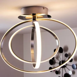 Luminaires Trio Éclairage Led|Plafonnier LED Trio Corland Chrome, 1 lumière