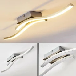 hofstein Éclairage Led|Plafonnier Letala LED Chrome, Nickel mat, 2 lumières