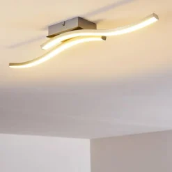 hofstein Éclairage Led|Plafonnier Letala LED Chrome, Nickel mat, 2 lumières