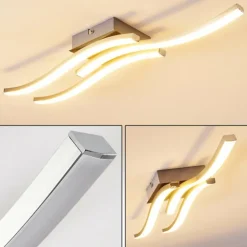 hofstein Éclairage Led|Plafonnier Letala LED Chrome, Nickel mat, 3 lumières