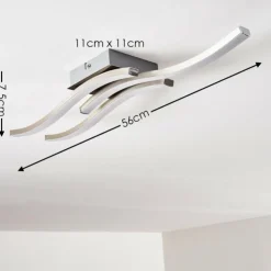 hofstein Éclairage Led|Plafonnier Letala LED Chrome, Nickel mat, 3 lumières