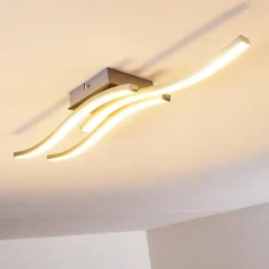 hofstein Éclairage Led|Plafonnier Letala LED Chrome, Nickel mat, 3 lumières