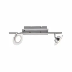 Luminaires Leuchten Direkt Éclairage Led|Plafonnier Leuchten Direkt LOLA-MIKE LED Acier inoxydable, 2 lumières, Télécommandes, Changeur de couleurs