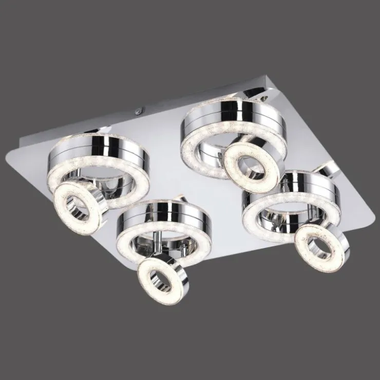 Luminaires Leuchten Direkt Éclairage Led|Plafonnier Leuchten Direkt Tim LED Chrome, 8 lumières