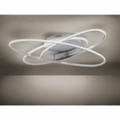 Luminaires Leuchten Direkt Éclairage Led|Plafonnier Leuchten Direkt MALIK LED Acier inoxydable, 1 lumière, Télécommandes