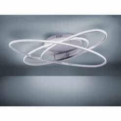 Luminaires Leuchten Direkt Éclairage Led|Plafonnier Leuchten Direkt MALIK LED Acier inoxydable, 1 lumière, Télécommandes