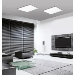 Plafonnier Leuchten Direkt Ls-FLAT LED Blanc, 1 lumière, Télécommandes, Changeur de couleurs
