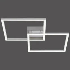 Plafonnier Leuchten Direkt Ls-MAXI LED Acier inoxydable, 2 lumières, Télécommandes, Changeur de couleurs