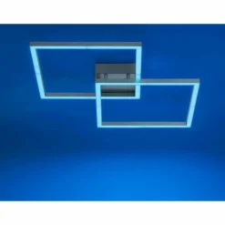Plafonnier Leuchten Direkt Ls-MAXI LED Acier inoxydable, 2 lumières, Télécommandes, Changeur de couleurs