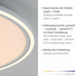 Luminaires Leuchten Direkt Éclairage Led|Plafonnier Leuchten Direkt EDGING LED Blanc, 2 lumières, Télécommandes