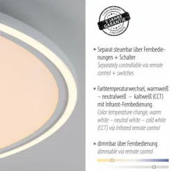 Luminaires Leuchten Direkt Éclairage Led|Plafonnier Leuchten Direkt EDGING LED Blanc, 2 lumières, Télécommandes