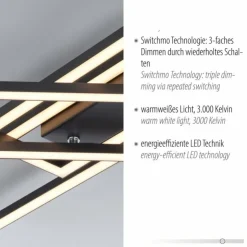 Luminaires Leuchten Direkt Éclairage Led|Plafonnier Leuchten Direkt IVEN LED Noir, 1 lumière
