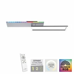 Luminaires Leuchten Direkt Éclairage Led|Plafonnier Leuchten Direkt RENDA LED Argenté, 2 lumières, Télécommandes, Changeur de couleurs
