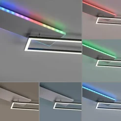 Luminaires Leuchten Direkt Éclairage Led|Plafonnier Leuchten Direkt RENDA LED Argenté, 2 lumières, Télécommandes, Changeur de couleurs