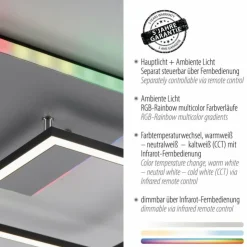 Luminaires Leuchten Direkt Éclairage Led|Plafonnier Leuchten Direkt RENDA LED Argenté, 2 lumières, Télécommandes, Changeur de couleurs