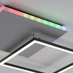 Luminaires Leuchten Direkt Éclairage Led|Plafonnier Leuchten Direkt RENDA LED Argenté, 2 lumières, Télécommandes, Changeur de couleurs