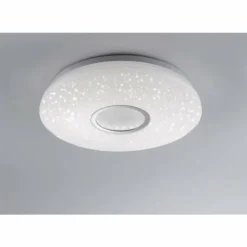 Luminaires Leuchten Direkt Éclairage Led|Plafonnier Leuchten-Direkt JONAS LED Acier brossé, Blanc, 1 lumière, Télécommandes