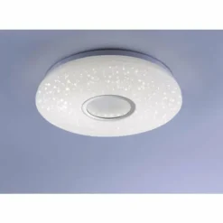 Luminaires Leuchten Direkt Éclairage Led|Plafonnier Leuchten-Direkt JONAS LED Acier brossé, Blanc, 1 lumière, Télécommandes