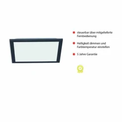 Luminaires Leuchten Direkt Éclairage Led|Plafonnier Leuchten-Direkt FLAT LED Noir, 1 lumière, Télécommandes