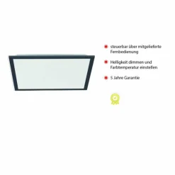 Luminaires Leuchten Direkt Éclairage Led|Plafonnier Leuchten-Direkt FLAT LED Noir, 1 lumière, Télécommandes