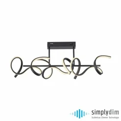 Luminaires Leuchten Direkt Éclairage Led|Plafonnier Leuchten-Direkt CURLS LED Noir, 3 lumières