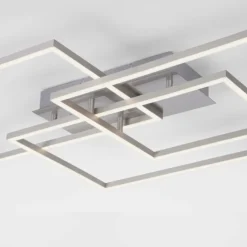Luminaires Leuchten Direkt Éclairage Led|Plafonnier Leuchten-Direkt IVEN LED Nickel mat, 3 lumières, Télécommandes
