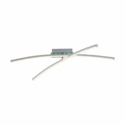 Luminaires Leuchten Direkt Éclairage Led|Plafonnier Leuchten-Direkt ALINA LED Acier brossé, 2 lumières, Télécommandes, Changeur de couleurs