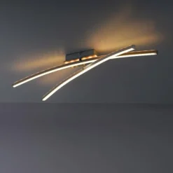 Luminaires Leuchten Direkt Éclairage Led|Plafonnier Leuchten-Direkt ALINA LED Acier brossé, 2 lumières, Télécommandes, Changeur de couleurs