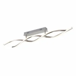 Plafonnier Leuchten-Direkt LOLAsmart-SWING LED Acier brossé, 2 lumières, Télécommandes, Changeur de couleurs