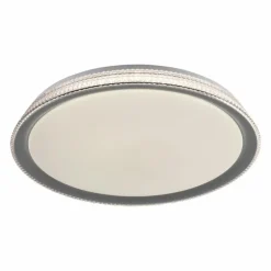 Plafonnier Leuchten-Direkt LOLAsmart-KARI LED Argenté, 1 lumière, Télécommandes, Changeur de couleurs