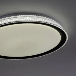 Plafonnier Leuchten-Direkt LOLAsmart-KARI LED Argenté, 1 lumière, Télécommandes, Changeur de couleurs