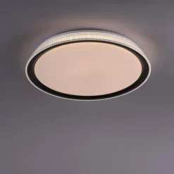 Plafonnier Leuchten-Direkt LOLAsmart-KARI LED Argenté, 1 lumière, Télécommandes, Changeur de couleurs