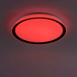 Plafonnier Leuchten-Direkt LOLAsmart-KARI LED Argenté, 1 lumière, Télécommandes, Changeur de couleurs
