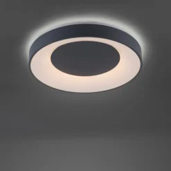 Plafonnier Leuchten-Direkt LOLAsmart-ANIKA LED Anthracite, 1 lumière, Télécommandes, Changeur de couleurs