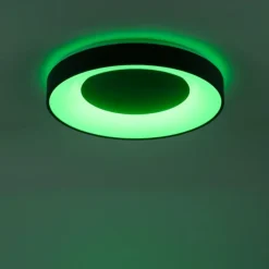 Plafonnier Leuchten-Direkt LOLAsmart-ANIKA LED Anthracite, 1 lumière, Télécommandes, Changeur de couleurs