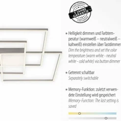 Luminaires Leuchten Direkt Éclairage Led|Plafonnier Leuchten-Direkt ASMIN LED Acier brossé, 3 lumières, Télécommandes