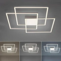 Luminaires Leuchten Direkt Éclairage Led|Plafonnier Leuchten-Direkt ASMIN LED Acier brossé, 3 lumières, Télécommandes