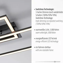 Luminaires Leuchten Direkt Éclairage Led|Plafonnier Leuchten-Direkt IVEN LED Noir, 1 lumière