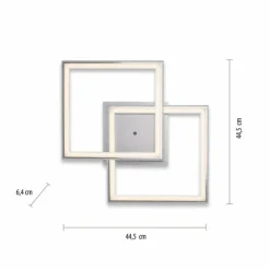 Luminaires Leuchten Direkt Éclairage Led|Plafonnier Leuchten-Direkt FELIX60 LED Acier brossé, 1 lumière, Télécommandes, Changeur de couleurs