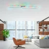 Luminaires Leuchten Direkt Éclairage Led|Plafonnier Leuchten-Direkt FELIX60 LED Acier brossé, 1 lumière, Télécommandes, Changeur de couleurs