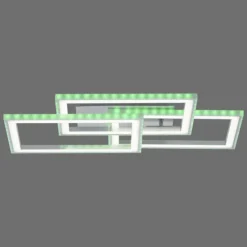 Luminaires Leuchten Direkt Éclairage Led|Plafonnier Leuchten-Direkt FELIX60 LED Acier brossé, 1 lumière, Télécommandes, Changeur de couleurs