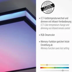 Luminaires Leuchten Direkt Éclairage Led|Plafonnier Leuchten-Direkt MARIO BLACK LED Noir, 1 lumière, Télécommandes, Changeur de couleurs