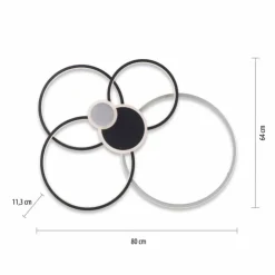 Luminaires Leuchten Direkt Éclairage Led|Plafonnier Leuchten-Direkt PAPILON LED Noir, 1 lumière