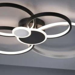 Luminaires Leuchten Direkt Éclairage Led|Plafonnier Leuchten-Direkt PAPILON LED Noir, 1 lumière