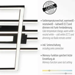 Luminaires Leuchten Direkt Éclairage Led|Plafonnier Leuchten-Direkt ASMIN LED Noir, 1 lumière, Télécommandes