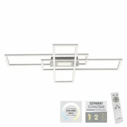 Luminaires Leuchten Direkt Éclairage Led|Plafonnier Leuchten-Direkt ASMIN LED Acier brossé, 1 lumière, Télécommandes