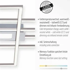 Luminaires Leuchten Direkt Éclairage Led|Plafonnier Leuchten-Direkt ASMIN LED Acier brossé, 1 lumière, Télécommandes